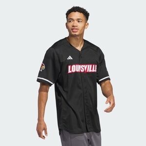 NWT men small medium XXL Adidas Louisville Cardinals full button baseball jersey